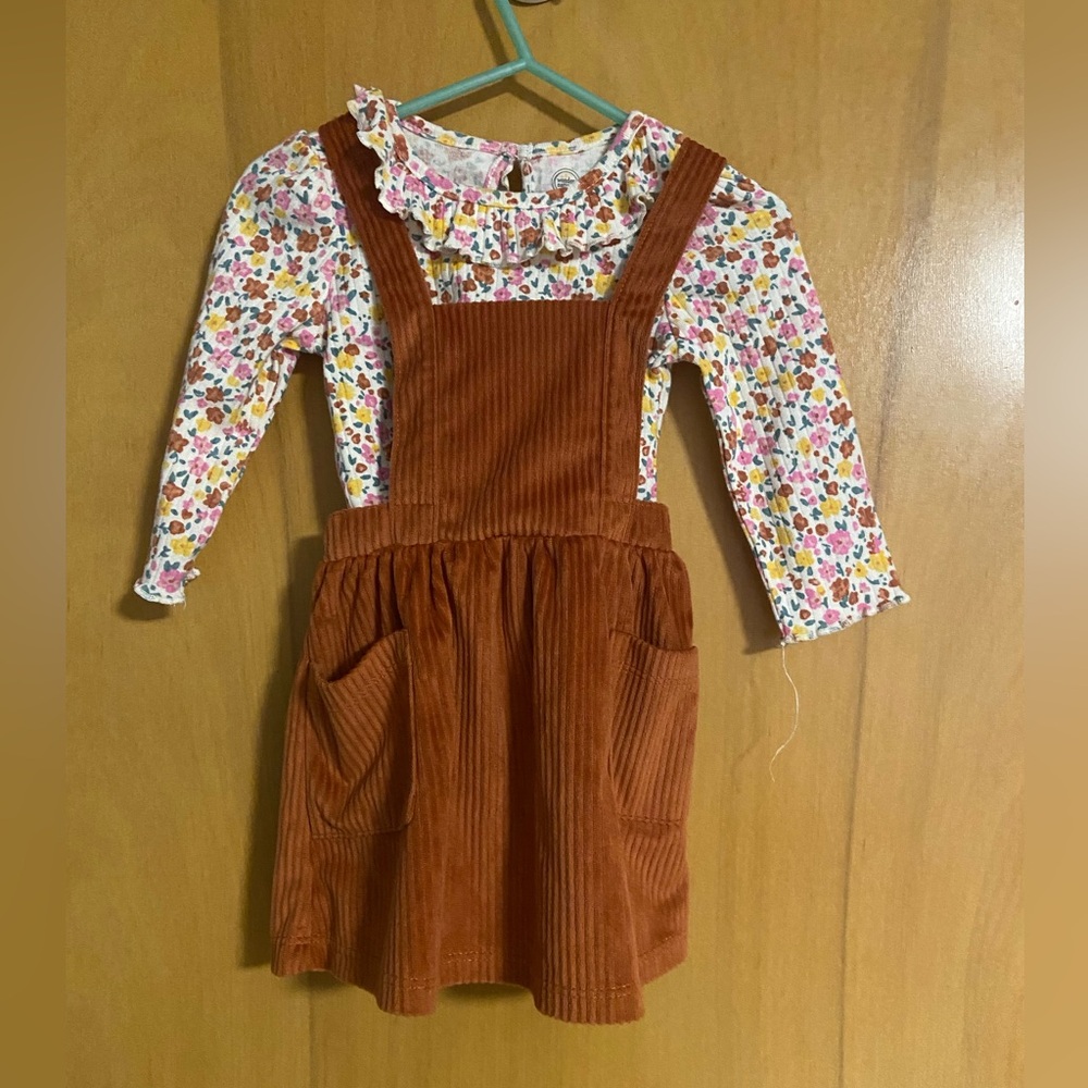 Cute 12 month dress. Floral and rust.